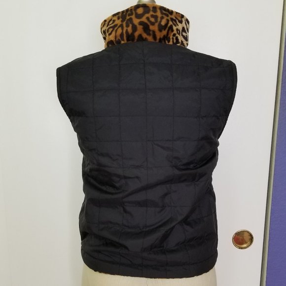 Reversible Leopard/Black Vest, Juniors Size S - Picture 4 of 5